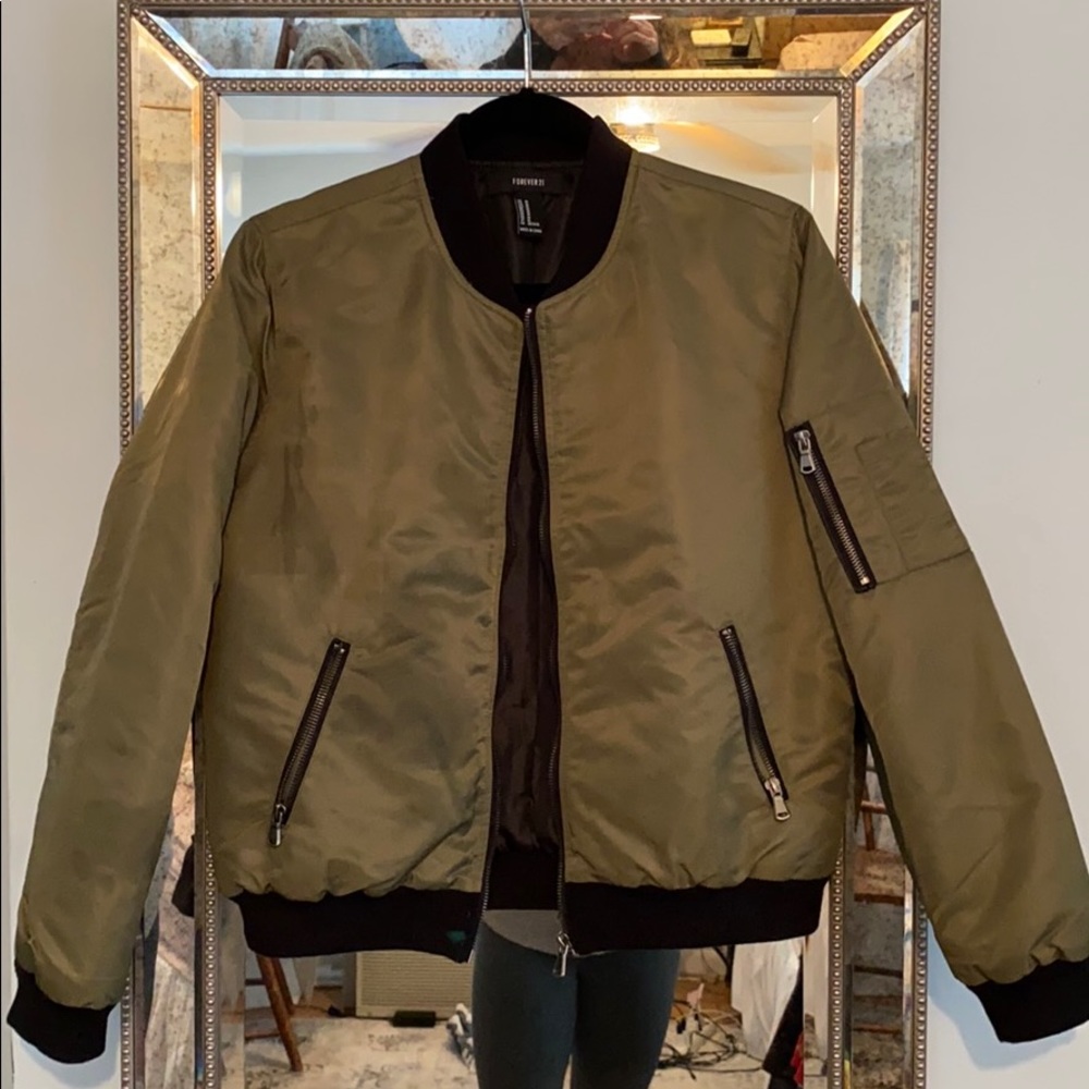 Green bomber jacket